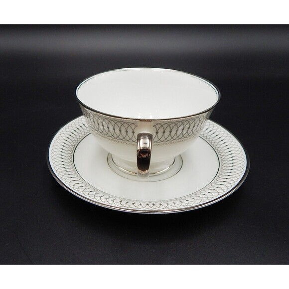 Tirschenreuth Bavaria The Elgin Teacup And Saucer Germany Silver Set of 2 - Picture 13 of 15